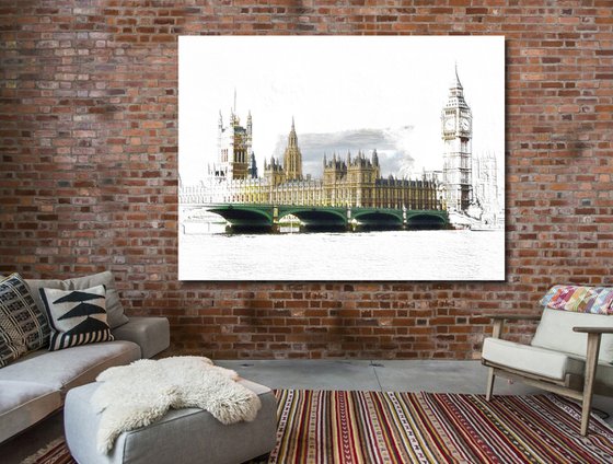 Trocitos de cielo, puente de Westminster 2/XL large original artwork