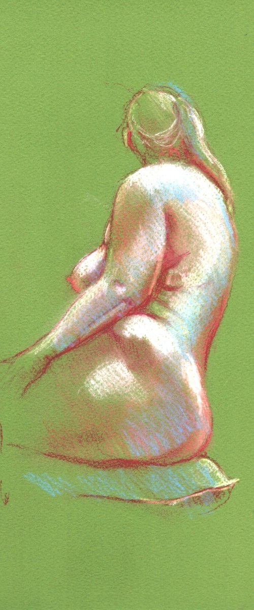 Nude on Green by Louise Diggle