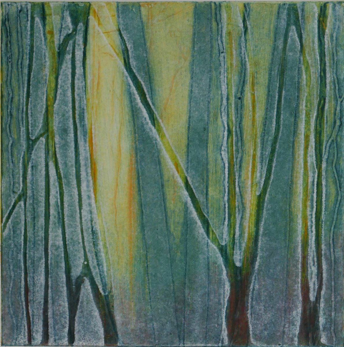 Impressionistic Landscape Limited Edition Print By Sue Roe, 9 X 9", Veil Of Frost, Original Artwork