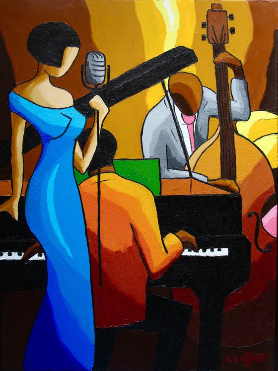 Jazz, trio robe bleue
