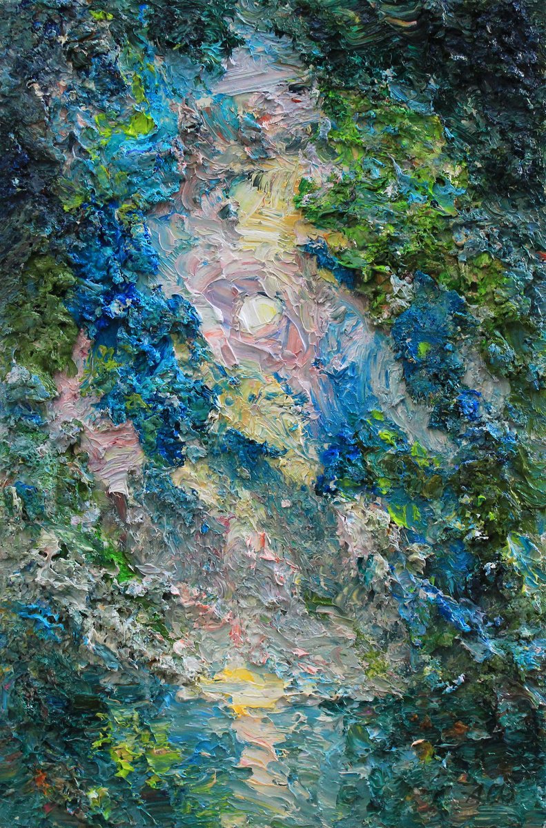 Impressionistic Landscape Oil Painting By Alisa Onipchenko-Cherniakovska, 8 X 12, Small Dream At Night By River, Artfinder