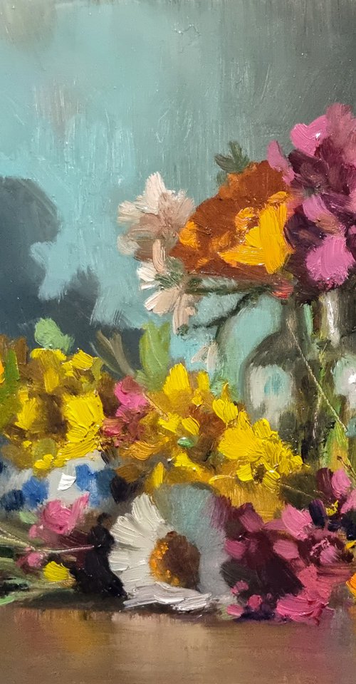 Flowers in a Bottle by Pascal Giroud