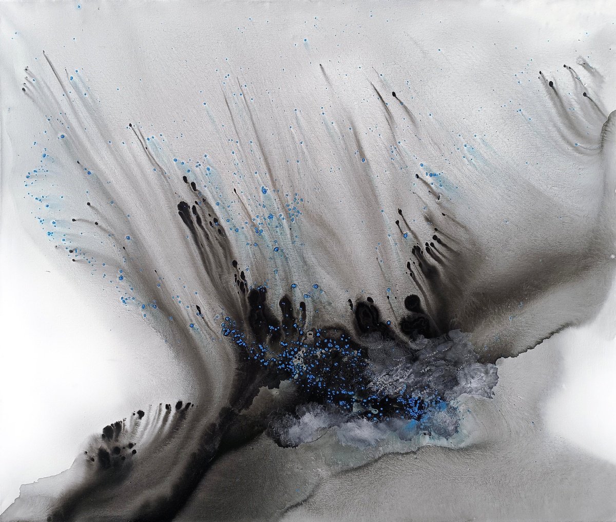 Abstract Landscape Acrylic Painting By Muriel Napoli, 47 X 39", Nature 431, Original Artwork