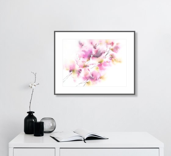 Pink abstract flowers