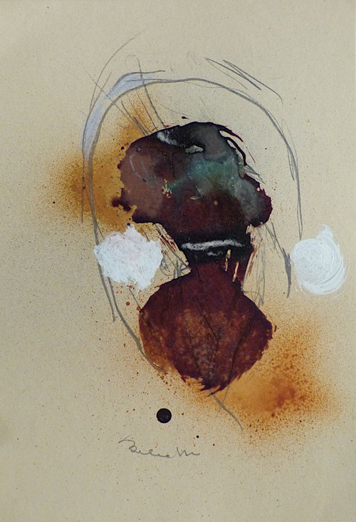 Brown Heads 1, 21x29 cm by Frederic Belaubre