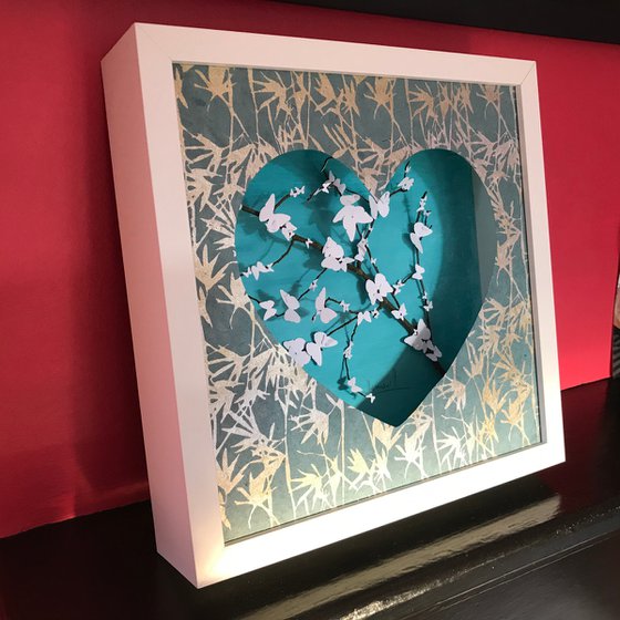 Cherry Blossom Heart (Blue)