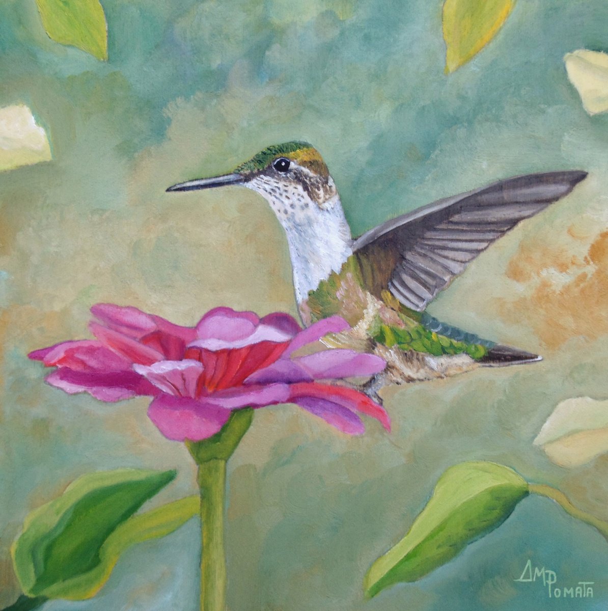 Impressionistic Landscape Oil Painting By Angeles M. Pomata, 8 X 8, My Sweet Minute, Original Artwork