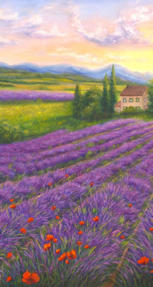 Purple lavender field by Ludmilla Ukrow
