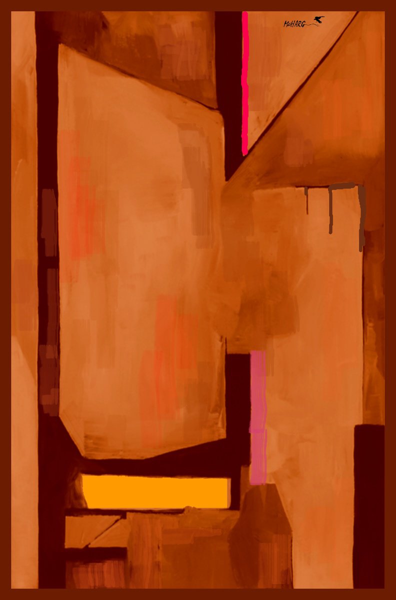 Organic Abstract Painting By Joe Mcharg, 35 X 53, Studies In Orange, Original Artwork