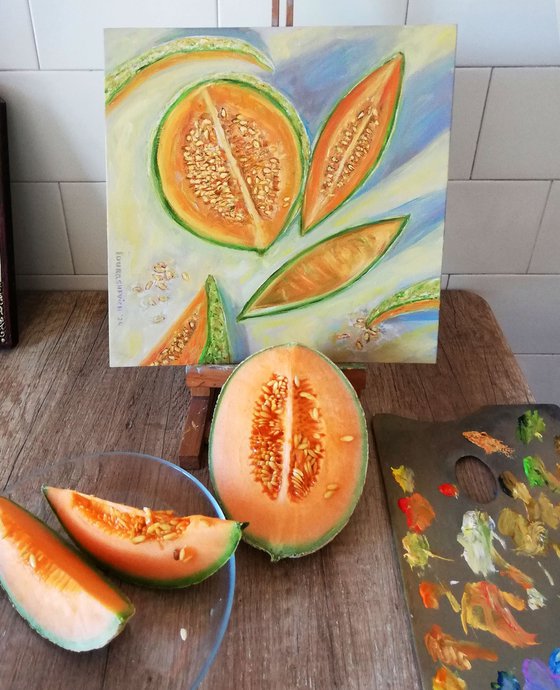 Tablescape with Melon Slices