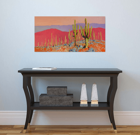 Warm Evening, Saguaros
