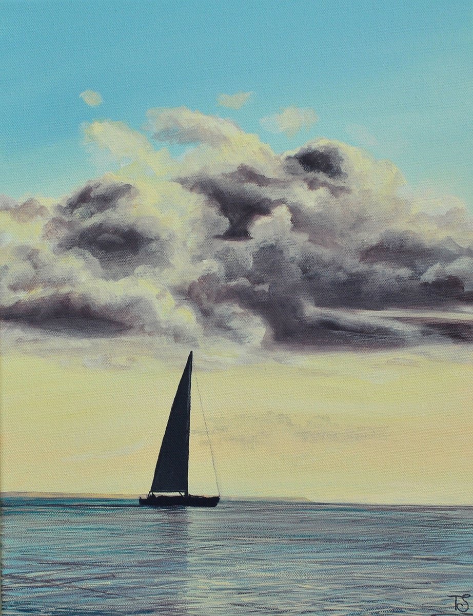 Impressionistic Landscape Acrylic Painting By Theresa Shaw, 13 X 17", Journey