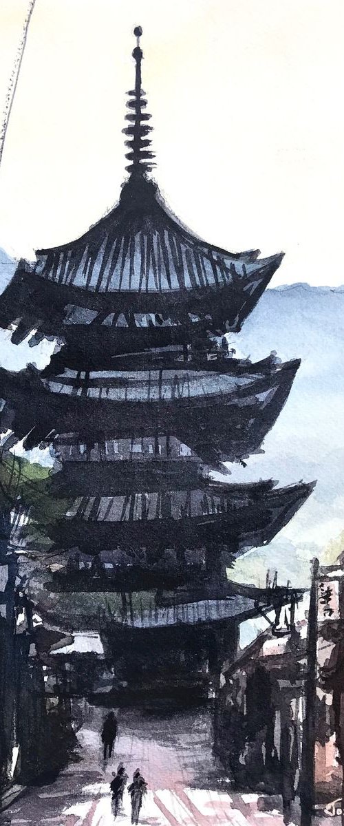 Japanese Temple in Kyoto by Joseph Peter D'silva