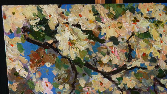 Blooming Branches - floral acrylic painting