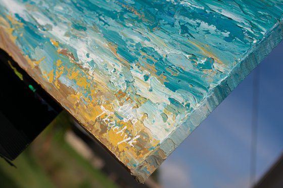 Serene Ocean - Palette knife seascape painting