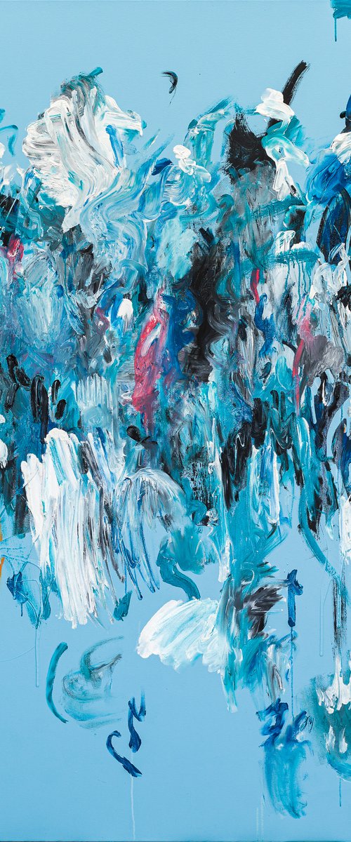 Letting Go - Blue Abstract by Annette Spinks