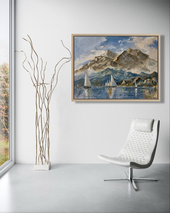 Geneva Sail Dreams,Alps.