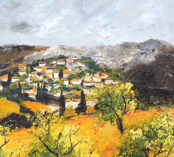 Village and olivetrees  in Provence 8723