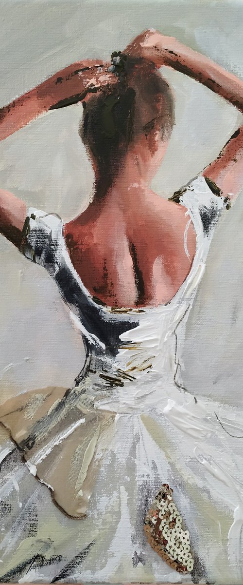 Enlighten study  3-Ballerina- woman Painting on canvas by Antigoni Tziora