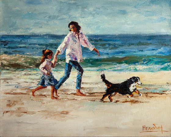 "Walk by the sea" landscape