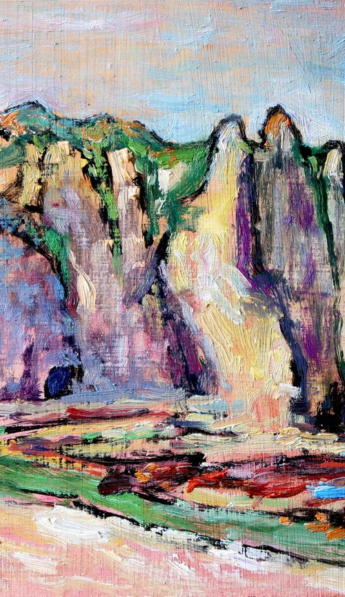 Coast of Etretat. by Nikifor Swiristuhin