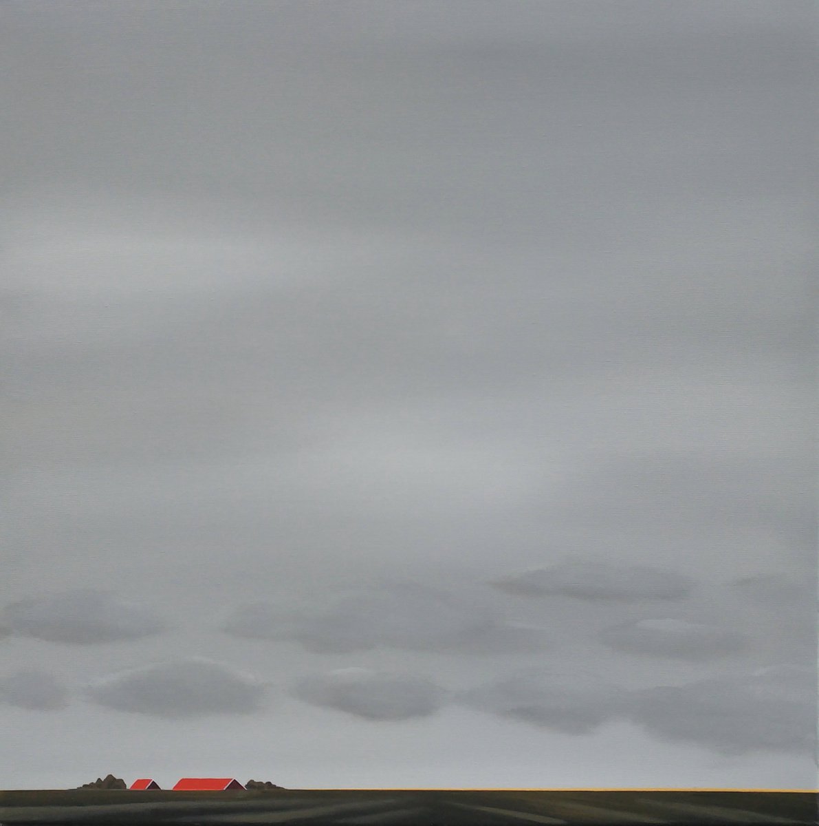 Red roofs, gray clouds by Nelly van Nieuwenhuijzen