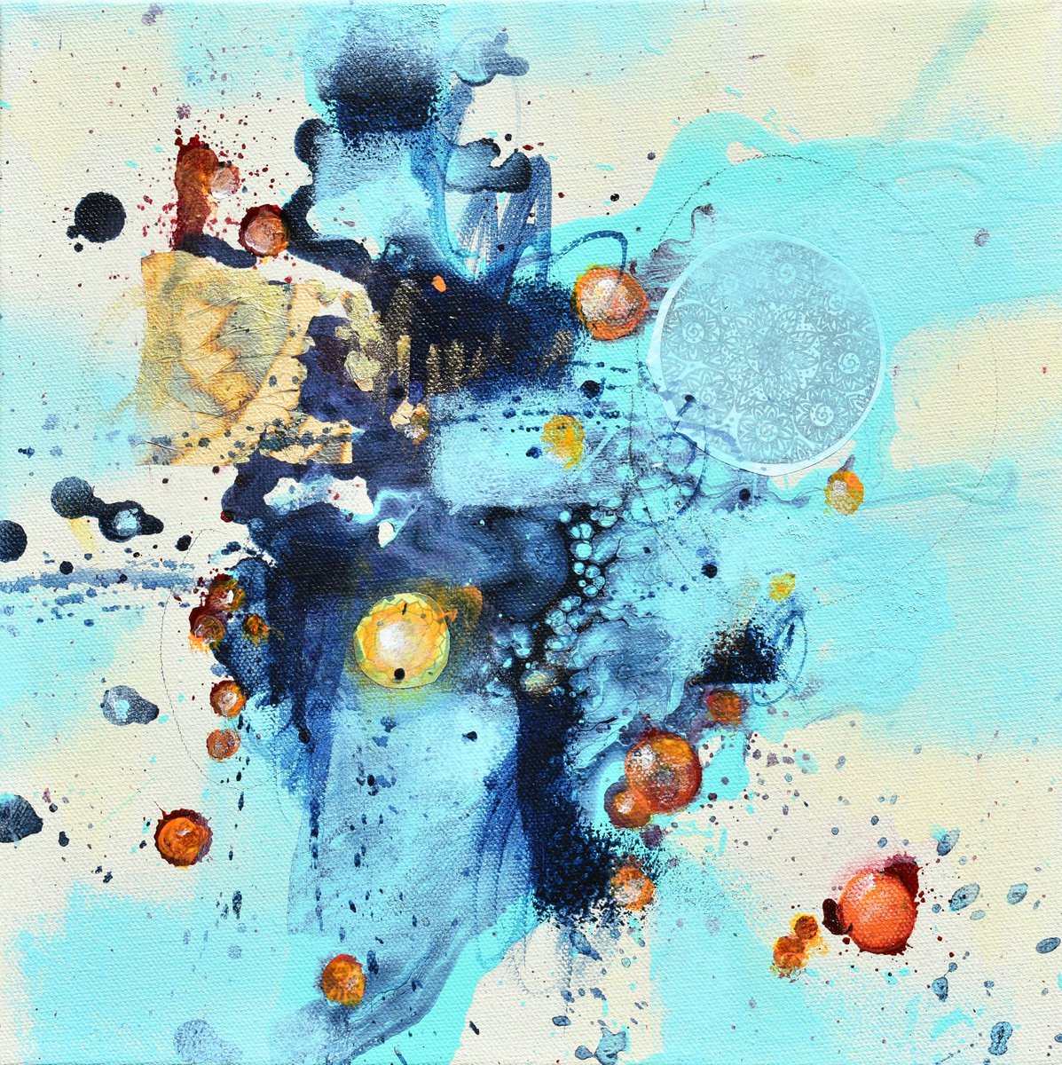 Abstract Acrylic Painting By Cynthia Ligeros, 12 X 12, Shine Like A Diamond, Original Artwork