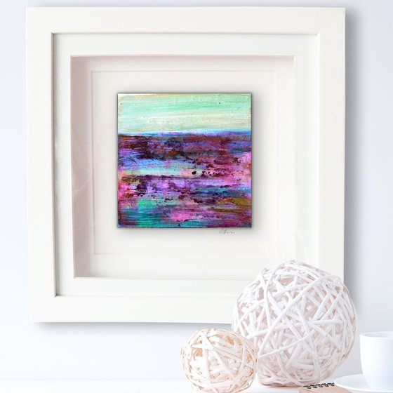 Framed ready to hang mini original abstract landscape