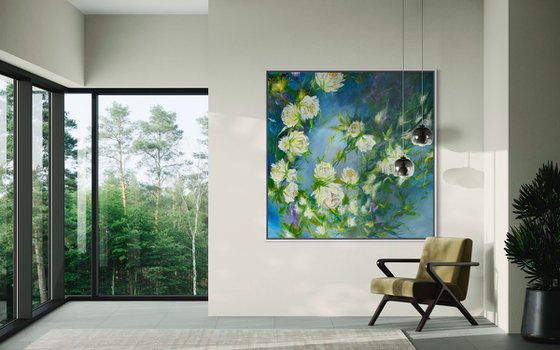 “Whispers of light” Large Abstract Painting