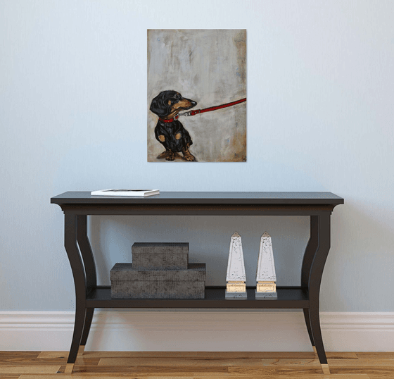 Dachshund painting called No Way!