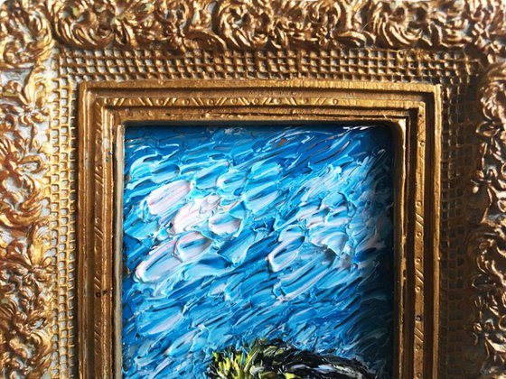 "I'm Still Here" - Free Shipping Worldwide! PMS Micro Painting on Framed Mirror