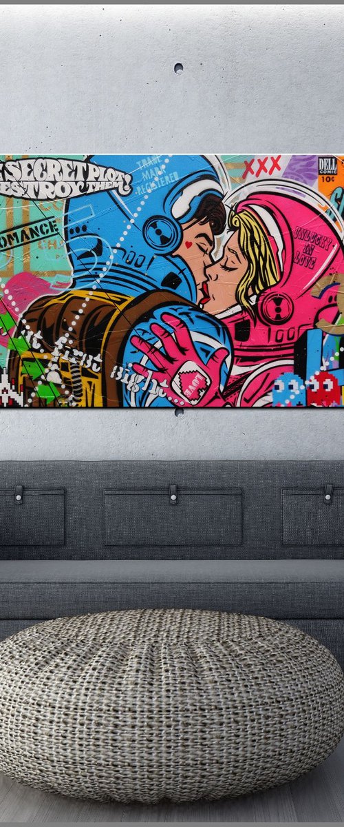 Lucky Cadets 160cm x 60cm Space Cadets Textured Urban Pop Art by Franko
