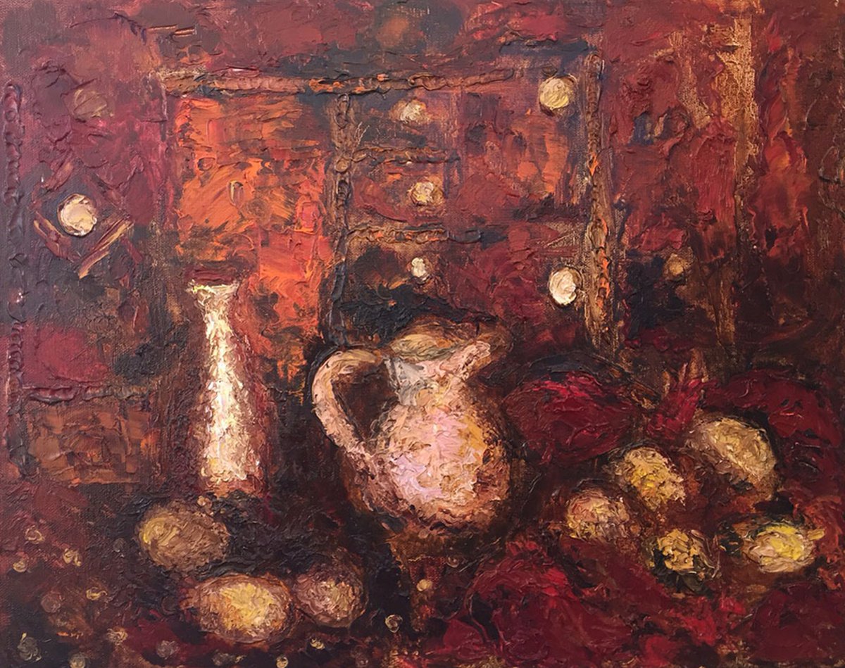 Jug with apples by Anastassia Markovskaya