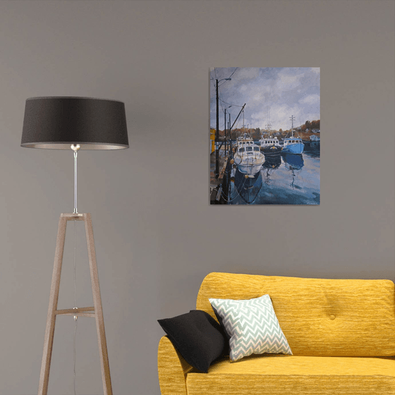 Autumn boats (24x30x0.7'')