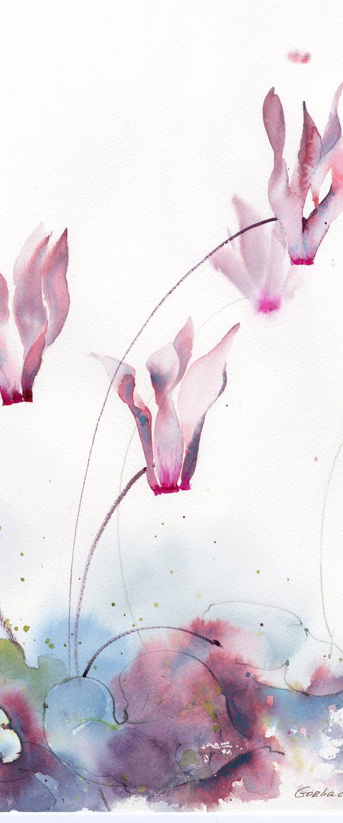 Pink motifs. Flowers by Eugenia Gorbacheva
