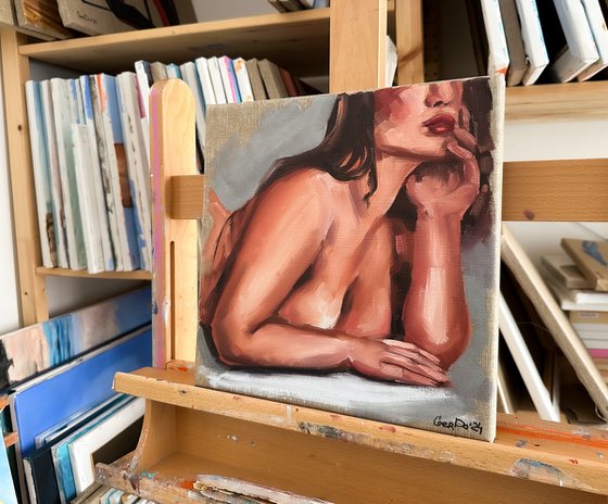 Naked - Nude Female Figure Erotic Woman Painting