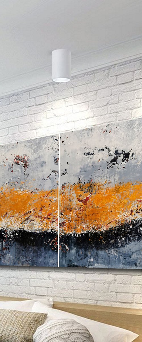 200x100cm. / abstract painting / Abstract 2144 by Alex Senchenko