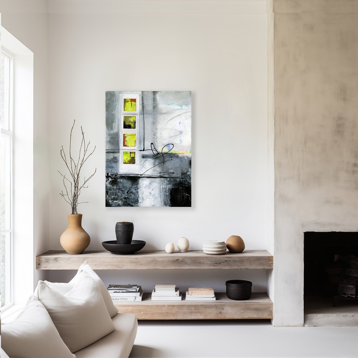 Abstract Painting By Kathy Morton Stanion, 18 X 24", Building A Mystery, Original Artwork