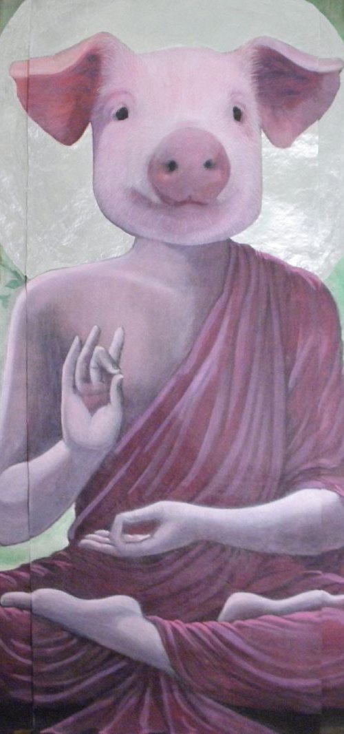 Buddha Pig Mural by Karen Fiorito