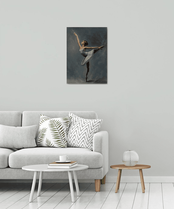 Ballerina-3 (70x50cm, oil/canvas, ready to hang)