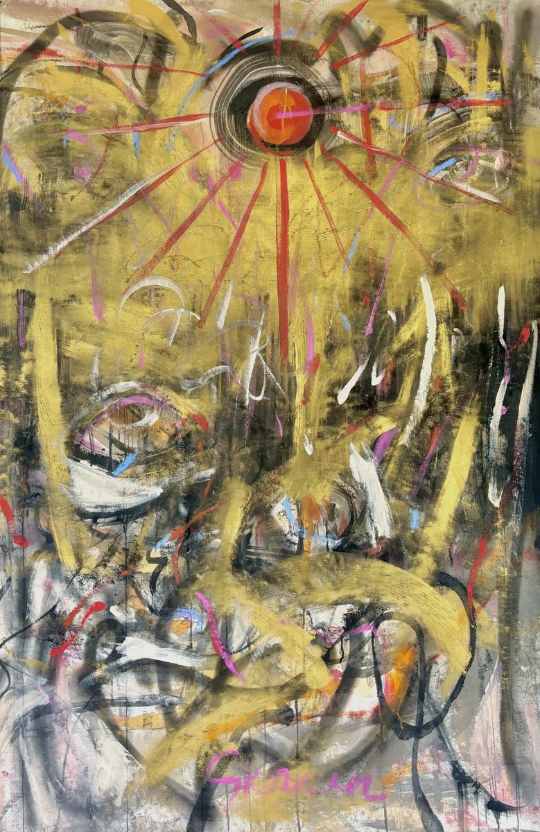 Expressive Abstract Acrylic Painting By Mari Skakun, 42 X 63", Rave, Original Artwork