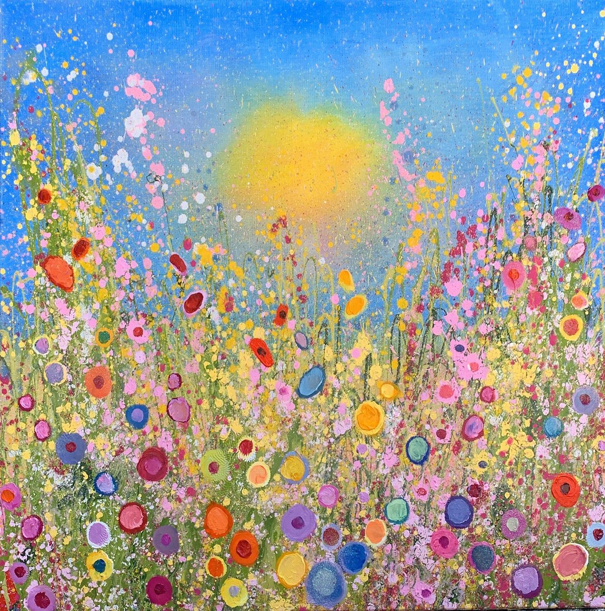 Impressionistic Botanical Oil Painting By Yvonne Coomber, 28 X 28", You Are My Everything, Original Artwork
