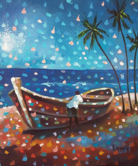 Coastal Rhythm, Vibrant African beach