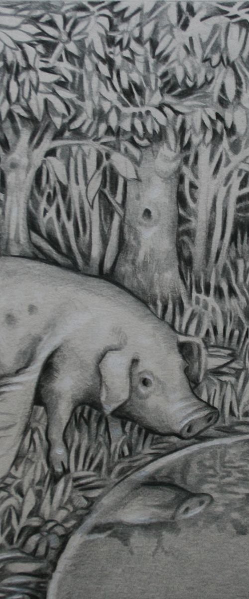 A watering hole in a wood by Rory Mitchell