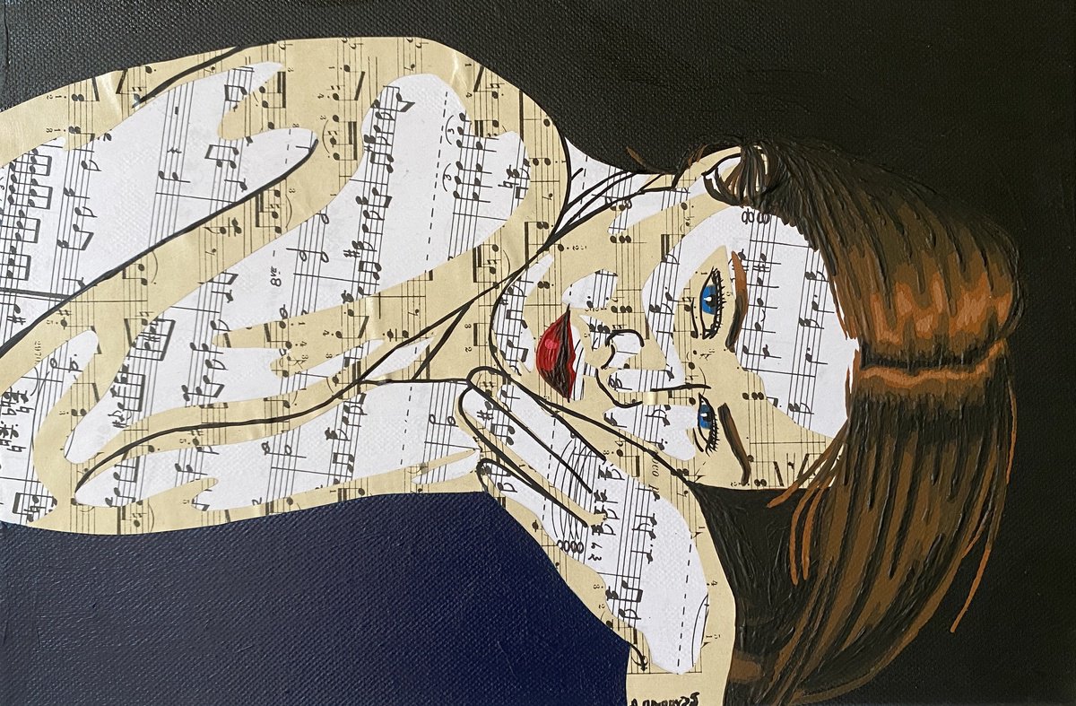 Portrait Collage By Annabelle Amory, 13 X 9, Nelly, Original Artwork