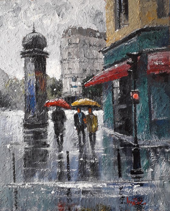 Rain in Paris. Сityscape