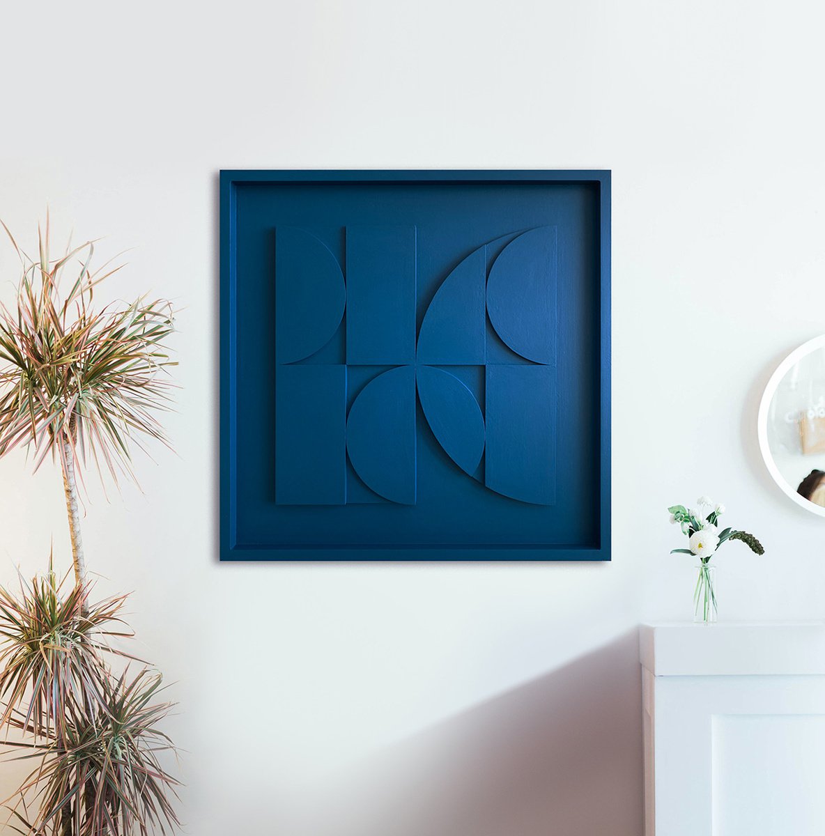 Geometric Abstract Relief By Liam Roberts, 20 X 20", Interval, Original Artwork