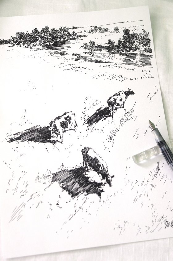 Cows in a Meadow