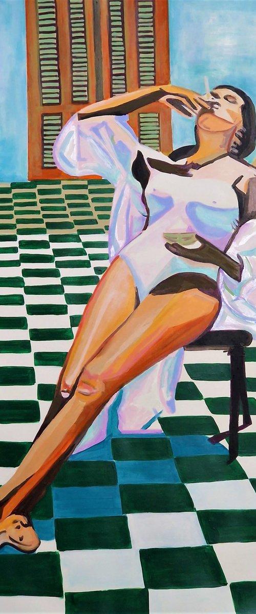 Relaxation / 100 x 70 cm by Alexandra Djokic