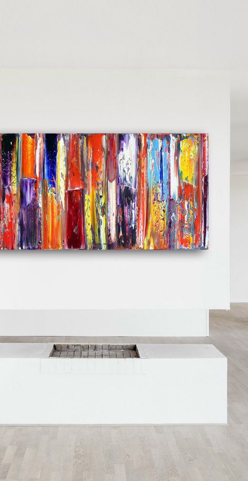 "Awakening 2" - Original Large PMS Oil Painting On Canvas - 48 x 24 inches by Preston M. Smith (PMS)